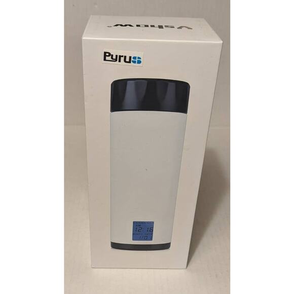 Pyrus VShow 8Time Digital Clock Water Bottle 320mL White Body Black Top AAA - Picture 7 of 10